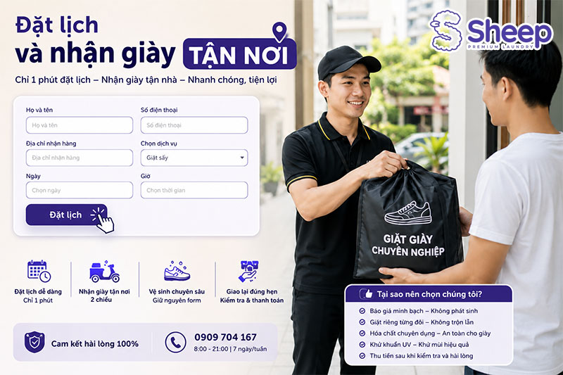 Đặt lịch và nhận giày tại nhà ở Thủ Đức