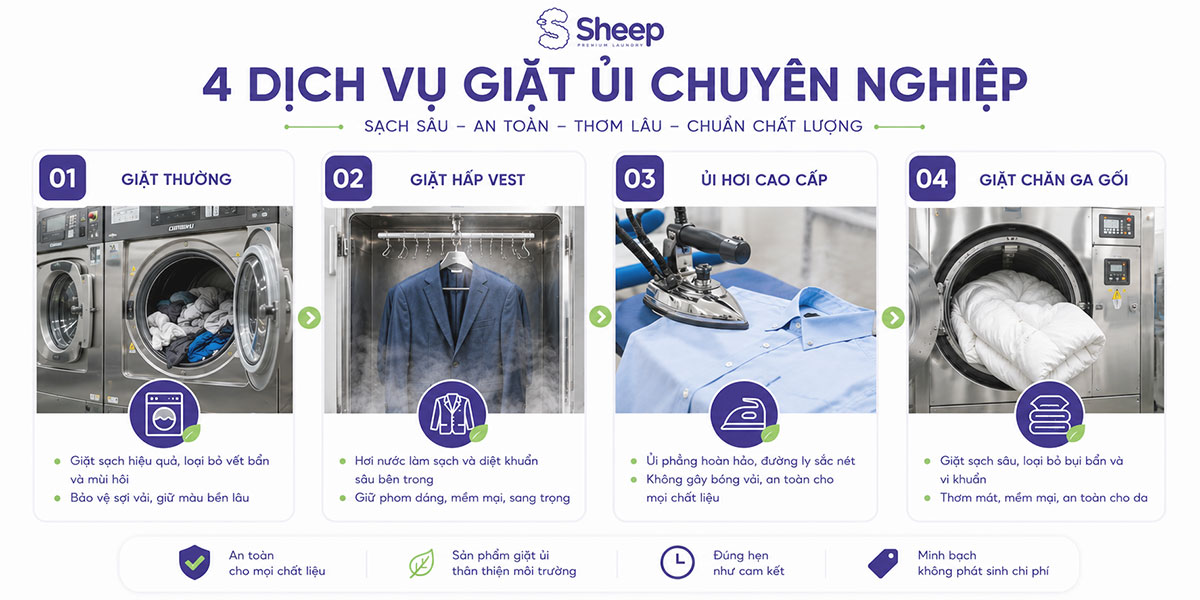 Các dịch vụ giặt ủi ở tiệm SHEEP tại Thủ Đức