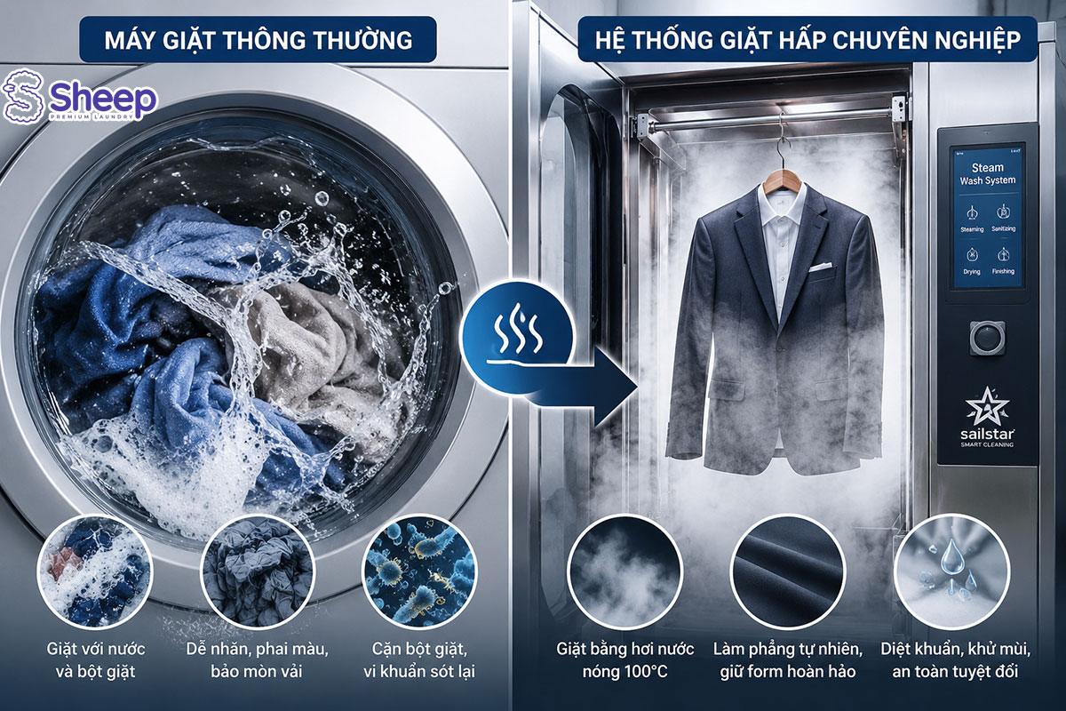 So sánh giặt thường và giặt hấp ở quận 2